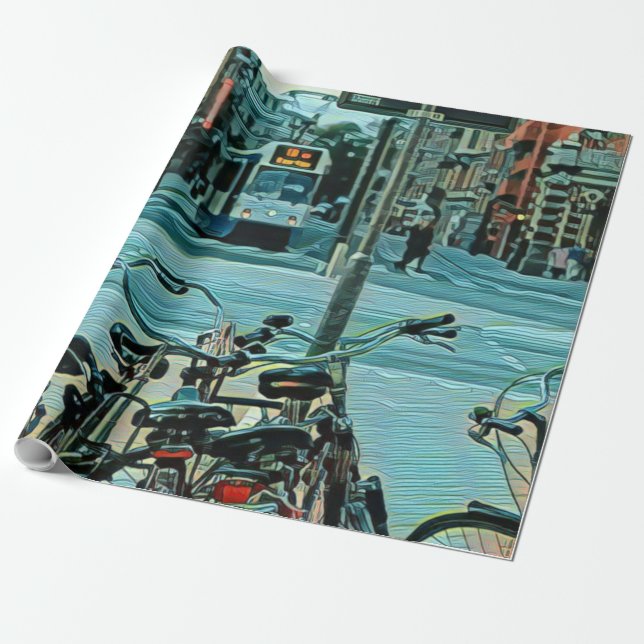 Gifts for cyclists 2022 wrapping paper (Unrolled)