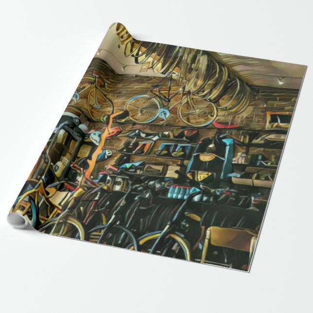 Gifts for cyclists 2022 wrapping paper (Unrolled)