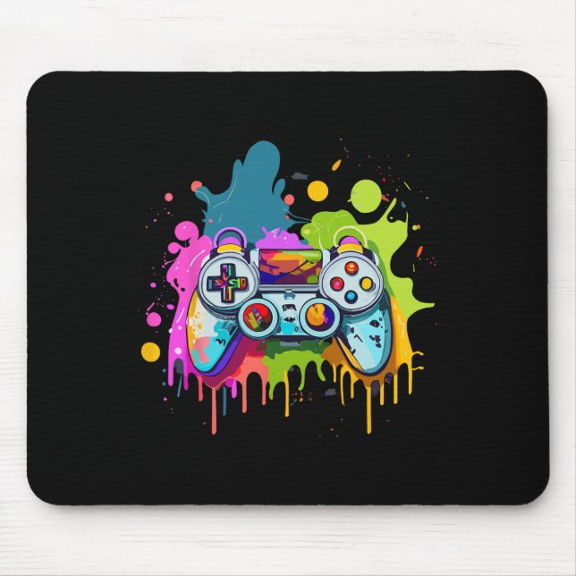 Gifts For Gamers Paint Controller Gaming Apparel V Mouse Pad (Front)