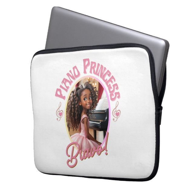 Gifts for gils who love to play the piano laptop sleeve (Front Left)