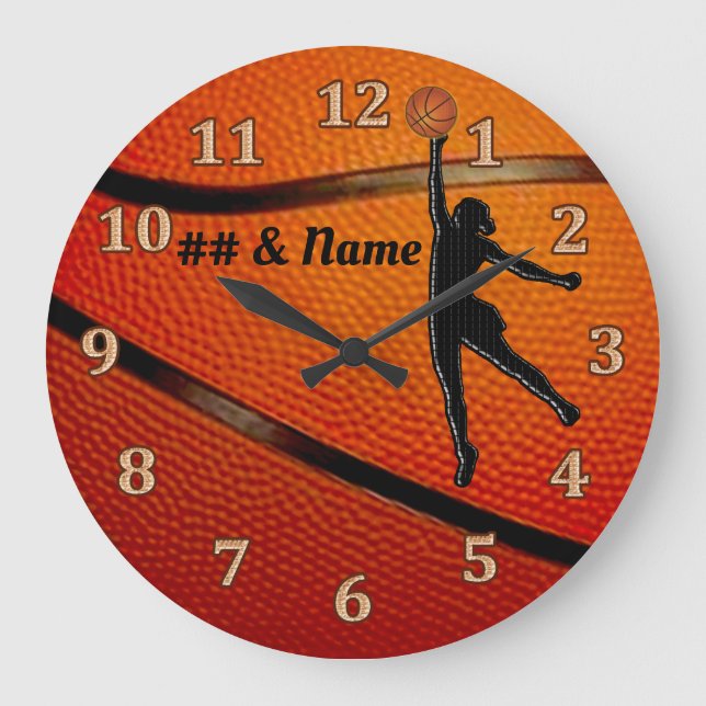 Gifts for Girl Basketball Players Basketball Clock (Front)