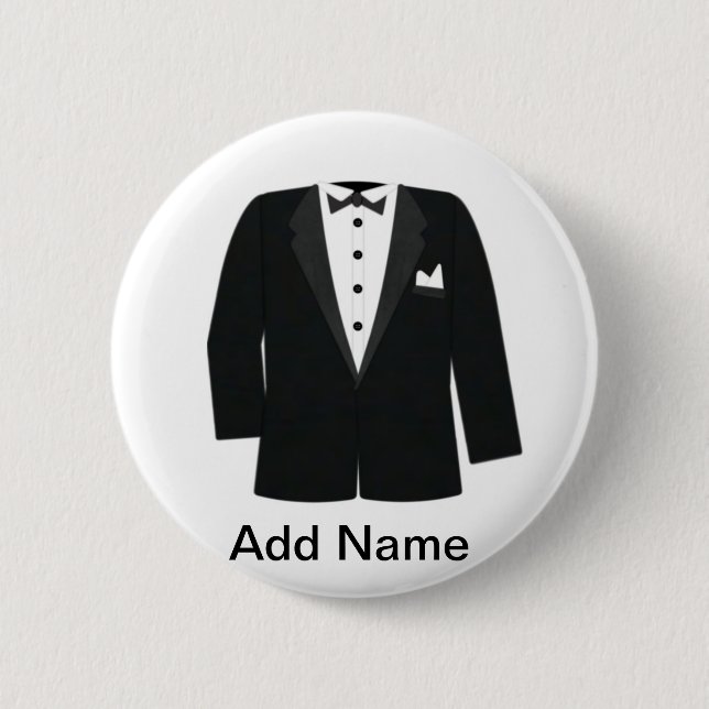 GIFTS FOR GROOM'S OR BLACK TIE EVENTS 6 CM ROUND BADGE (Front)