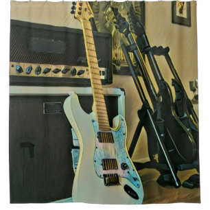 Gifts for guitar lovers shower curtain