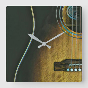 Gifts for guitar lovers square wall clock