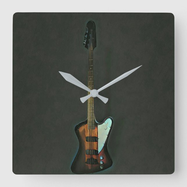 Gifts for guitar players square wall clock (Front)