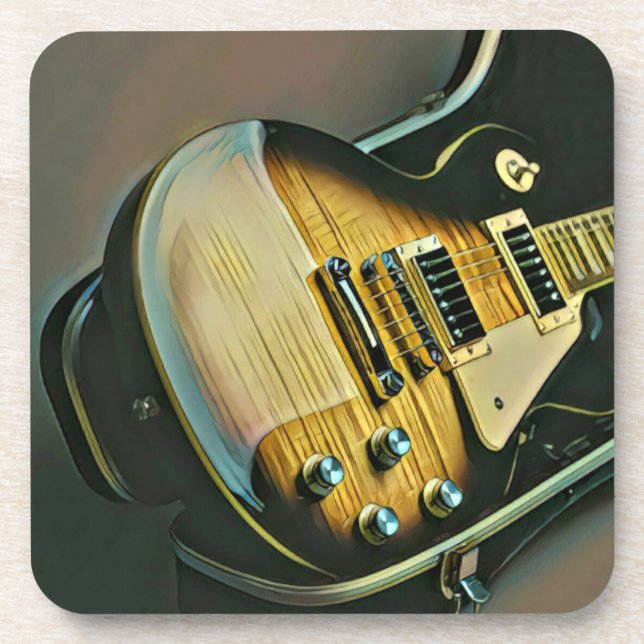 Gifts for guitarist coaster (Front)