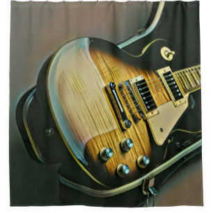Gifts for guitarist shower curtain