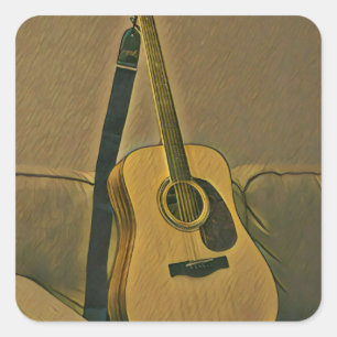 Gifts for guitarists square sticker