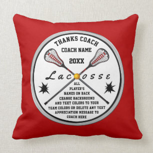 Gifts for Lacrosse Coaches in Your Colours and Cushion