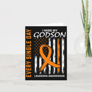 Gifts For Loss Of Godson Leukaemia Awareness Flag  Card