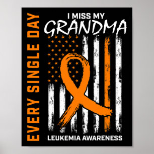 Gifts For Loss Of Grandma Leukaemia Awareness Flag Poster