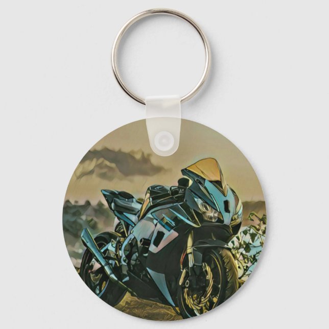 Gifts for motorcyclist key ring (Front)
