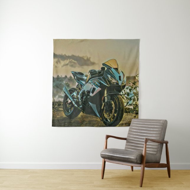 Gifts for motorcyclist tapestry (In Situ)