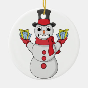 Gifts for you from Snowman Ceramic Ornament
