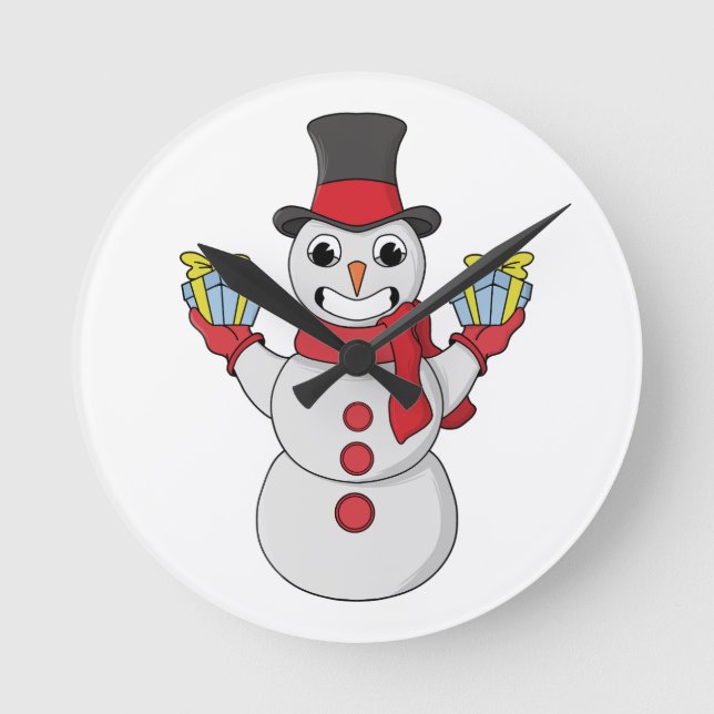 Gifts for you from Snowman Round Clock (Front)
