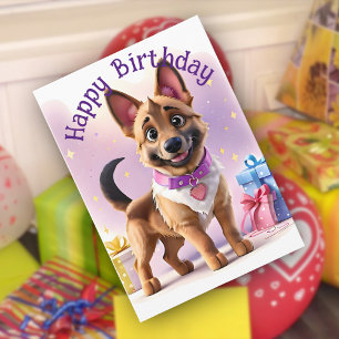 Gifts Galore Alsatian Puppy's Special Day Birthday Card