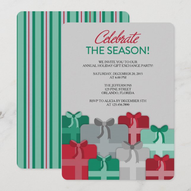 Gifts  - Gift Exchange Party Invitation (Front/Back)