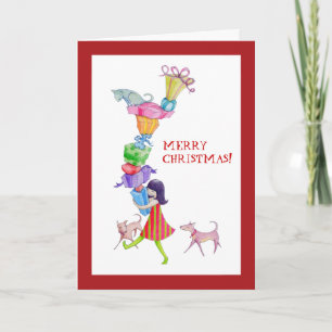 Gifts Girl Christmas Card