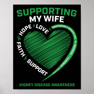 Gifts Husband Transplant Wife Kidney Disease Aware Poster