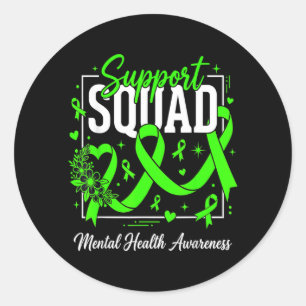 Gifts Idea Support Squad Mental Health Awareness Classic Round Sticker