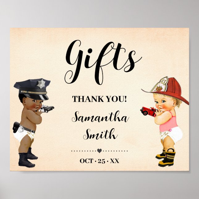 Gifts Little Recruit on the Way Baby Shower Sign (Front)