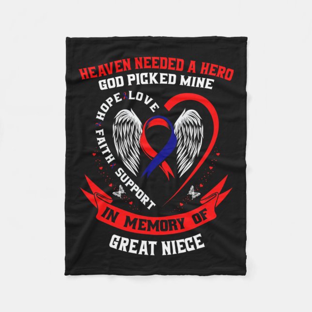 Gifts Loss Great Niece Heart Disease Awareness Chd Fleece Blanket (Front)