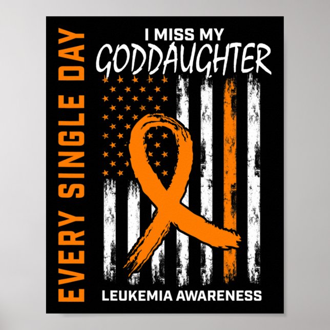 Gifts Loss Of Goddaughter Leukaemia Awareness Flag Poster (Front)