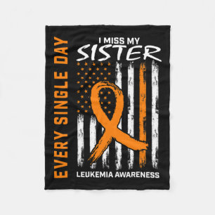 Gifts Loss Of Sister Orange Leukaemia Awareness Fl Fleece Blanket