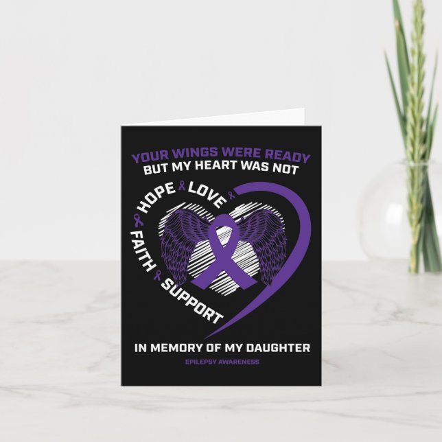 Gifts Loving Memory Of My Daughter Purple Epilepsy Card (Front)