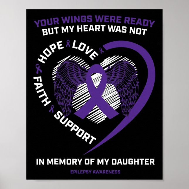 Gifts Loving Memory Of My Daughter Purple Epilepsy Poster (Front)