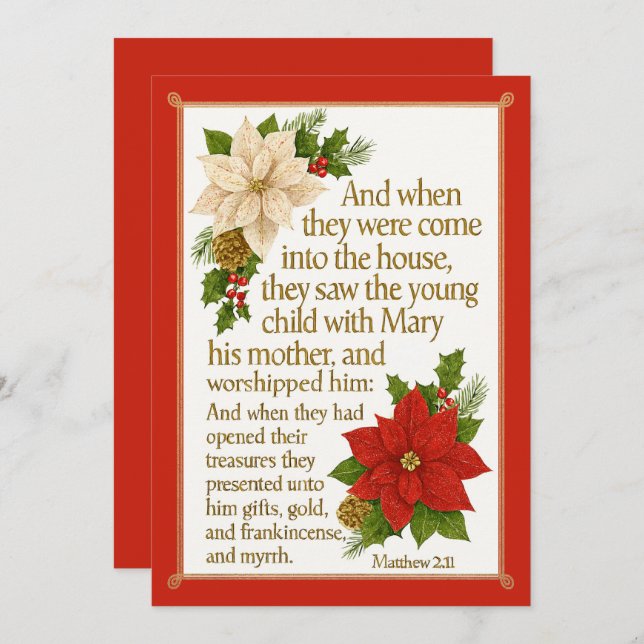 Gifts of Grace – Matthew 2:11 Christmas Blessing Holiday Card (Front/Back)