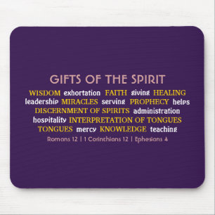 GIFTS OF SPIRIT Purple Inspirational Christian Mouse Pad