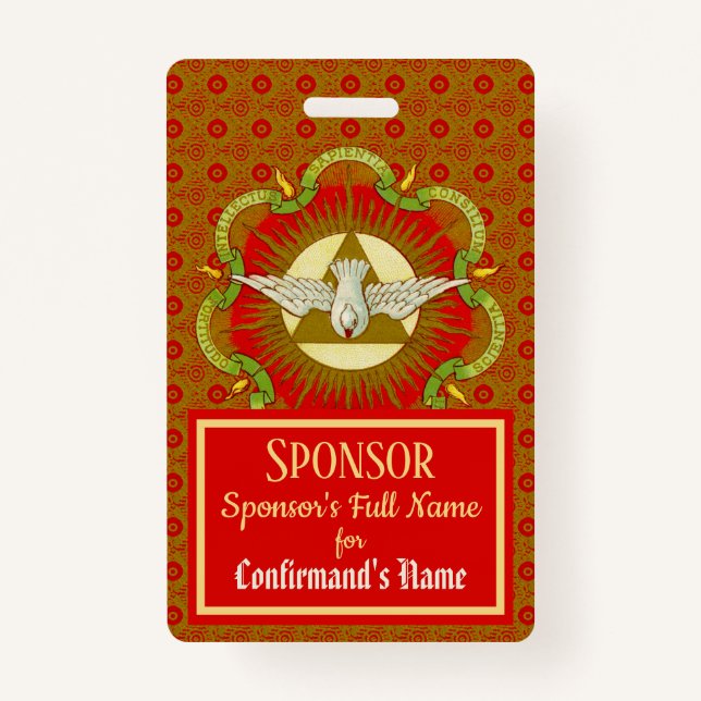 Gifts of the Holy Spirit (BK 026) - Sponsor ID Badge (Front)
