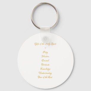 Gifts of The Holy Spirit in 3D Look Golden Script Key Ring