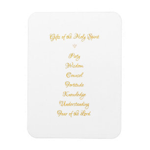 Gifts of The Holy Spirit in 3D Look Golden Script Magnet