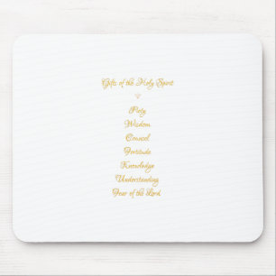 Gifts of The Holy Spirit in 3D Look Golden Script Mouse Pad