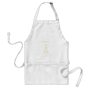 Gifts of The Holy Spirit in 3D Look Golden Script Standard Apron