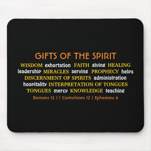 GIFTS OF THE SPIRIT | Inspirational | Christian Mouse Pad (Front)