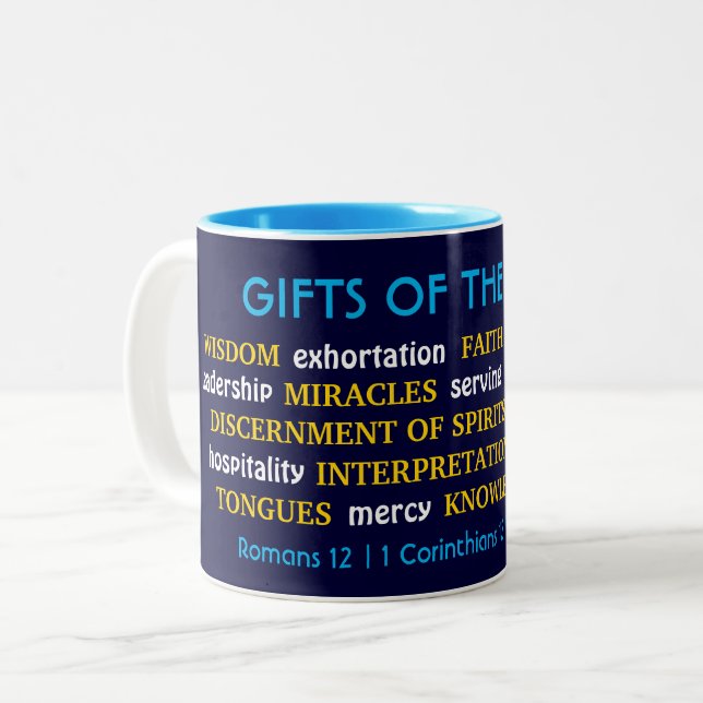 GIFTS OF THE SPIRIT | Inspirational | Christian Two-Tone Coffee Mug (Front Left)
