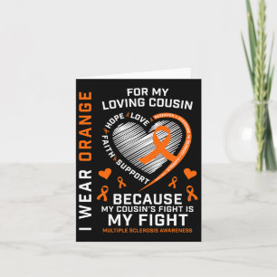 Gifts Orange Fighter Cousin Multiple Sclerosis Awa Card