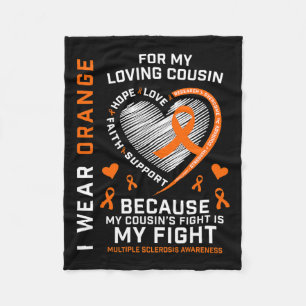 Gifts Orange Fighter Cousin Multiple Sclerosis Awa Fleece Blanket