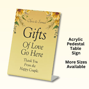 Gifts Table Acrylic Pedestal Sign