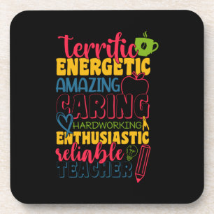 Gifts Teacher Amazing Caring Teacher Coaster