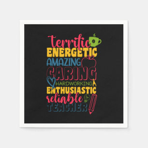 Gifts Teacher Amazing Caring Teacher Napkin