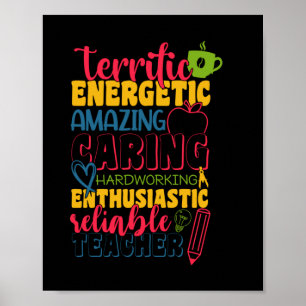 Gifts Teacher   Amazing Caring Teacher Poster