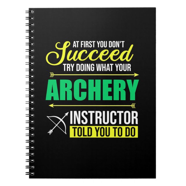 Gifts Teacher | Archery Instructor Coach Notebook (Front)
