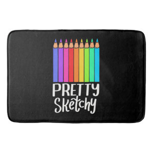 Gifts Teacher Artist Pretty Sketchy Bath Mat
