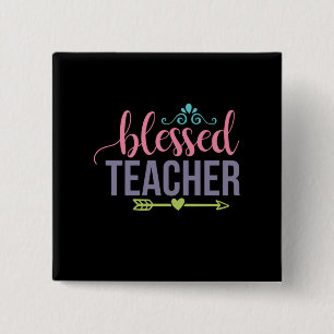Gifts Teacher Blessed Teacher 15 Cm Square Badge