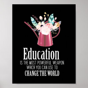 Gifts Teacher   Education Change The World Poster
