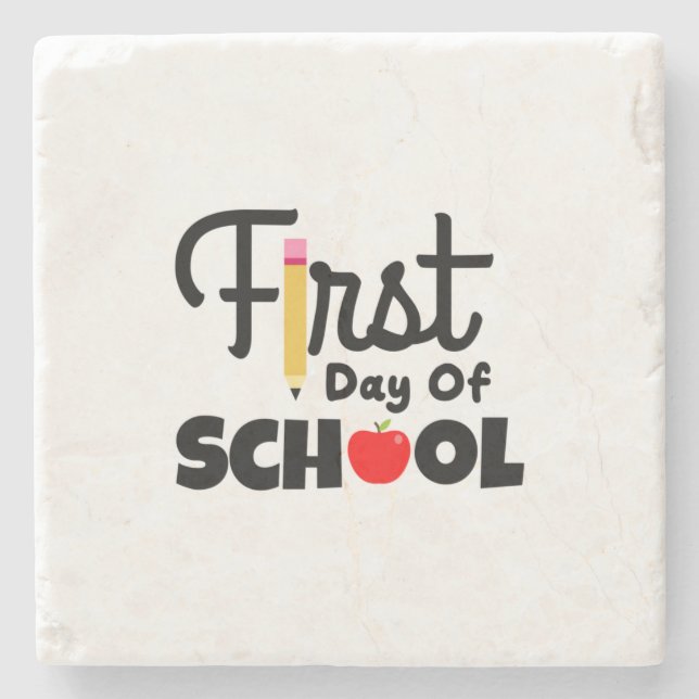 Gifts Teacher | First Day Of School Stone Coaster (Front)
